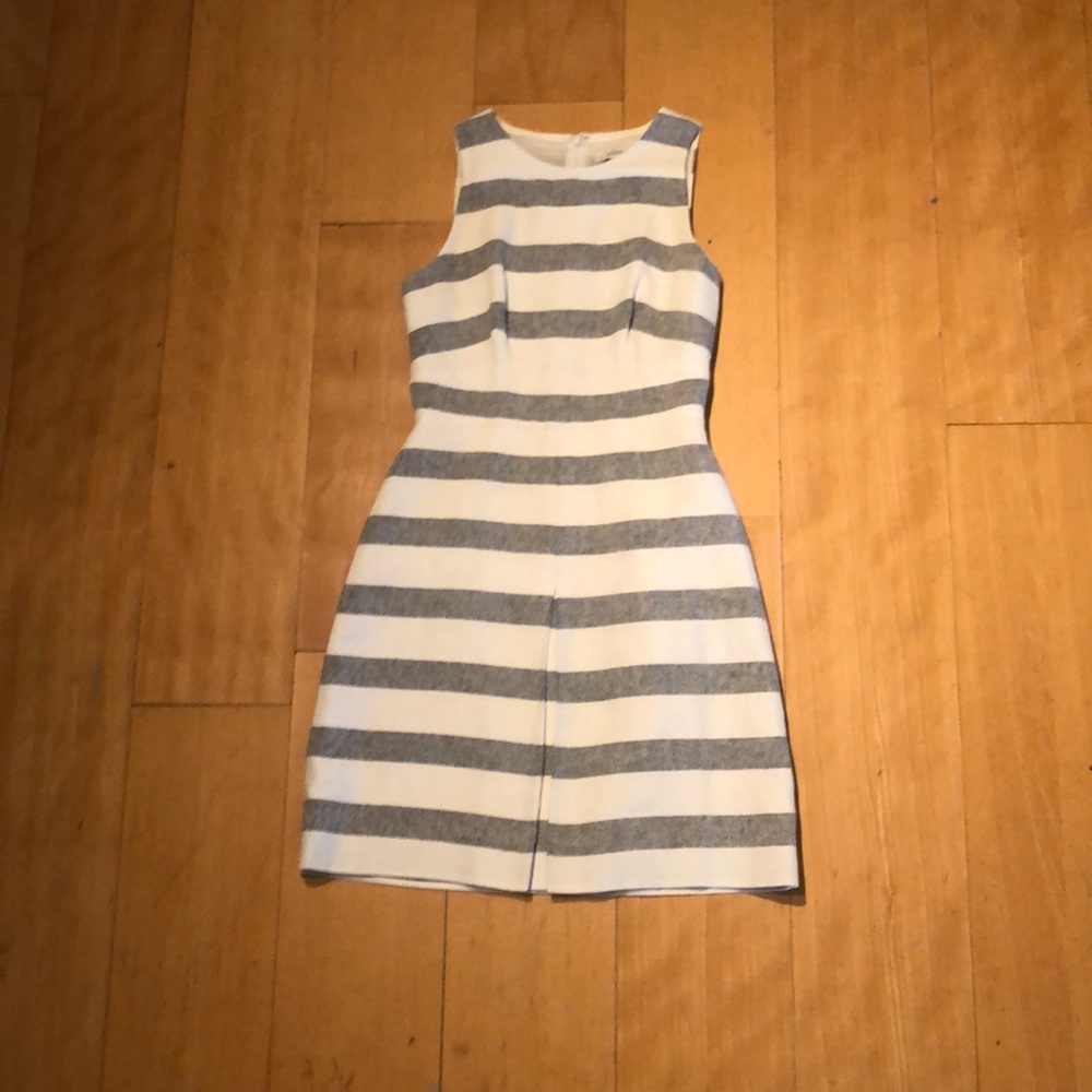 Linen white and navy J. Crew dress